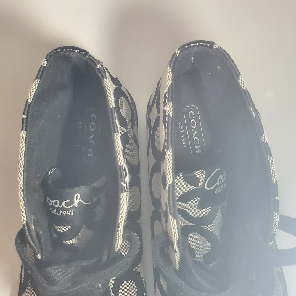 COACH Cardinal High Tops Lace Up Sneakers Black & Grey Women's Size 8.5 EUC - Picture 11 of 14